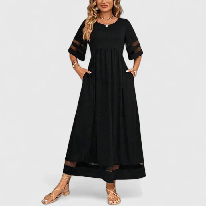 Abito Midi Donna Linea Sobria Vestibilità Bilanciata