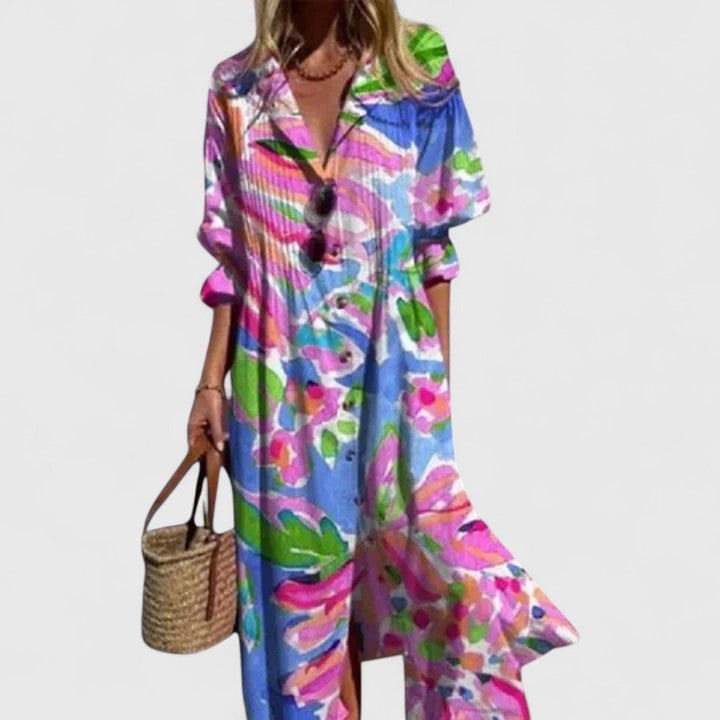 Abito Donna Stile Boho Svolazzante Casual Estivo
