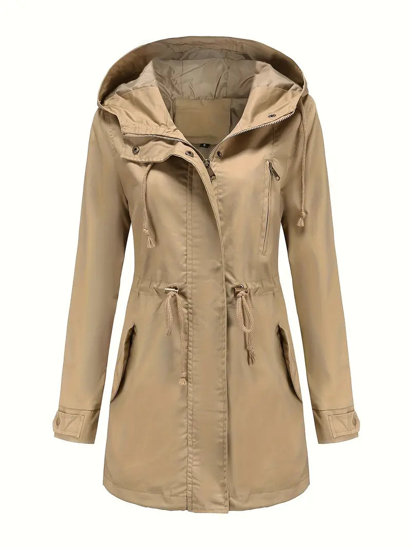 Trench Donna Impermeabile Manica Lunga con Cappuccio - Vesarelli
