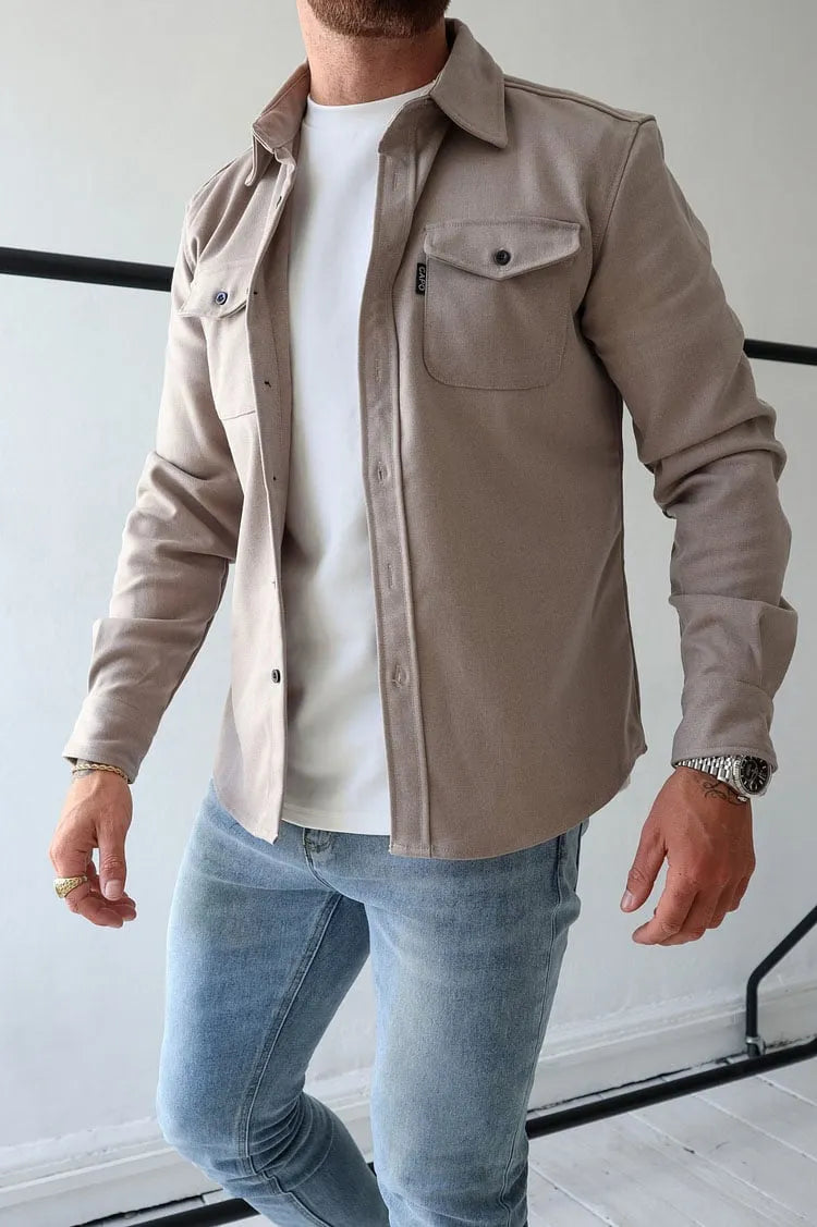 Camicia Uomo Bottoni Eleganti Tessuto Morbido Classica