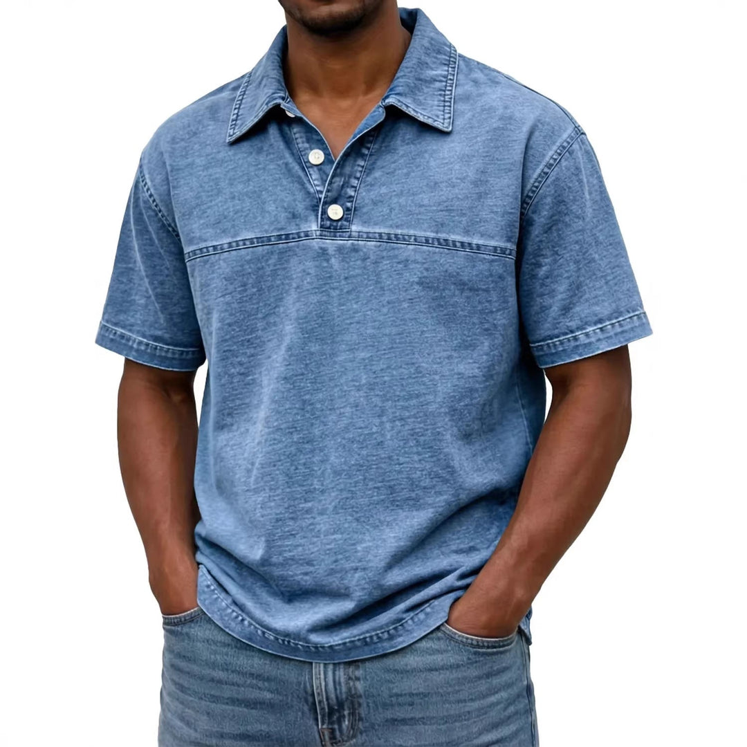 Polo Uomo Vintage Maglia Manica Corta Tinta Unita - Vesarelli