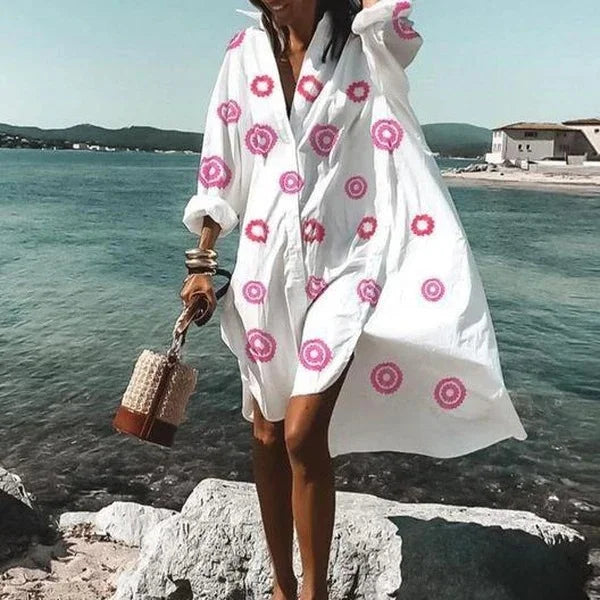 Abito Camicia Donna Fluido Vestibilità Comoda
