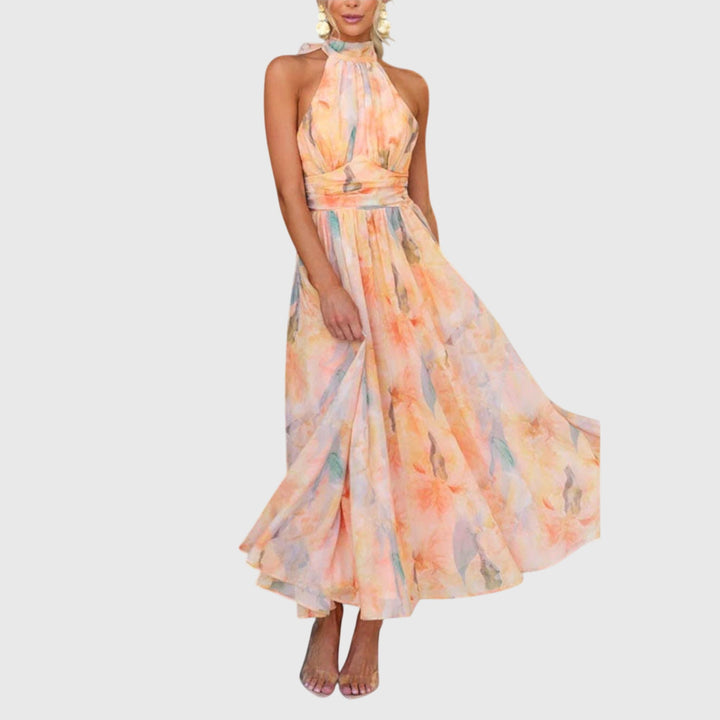 Abito Maxi Donna Collo Halter Linea Allungante Estivo