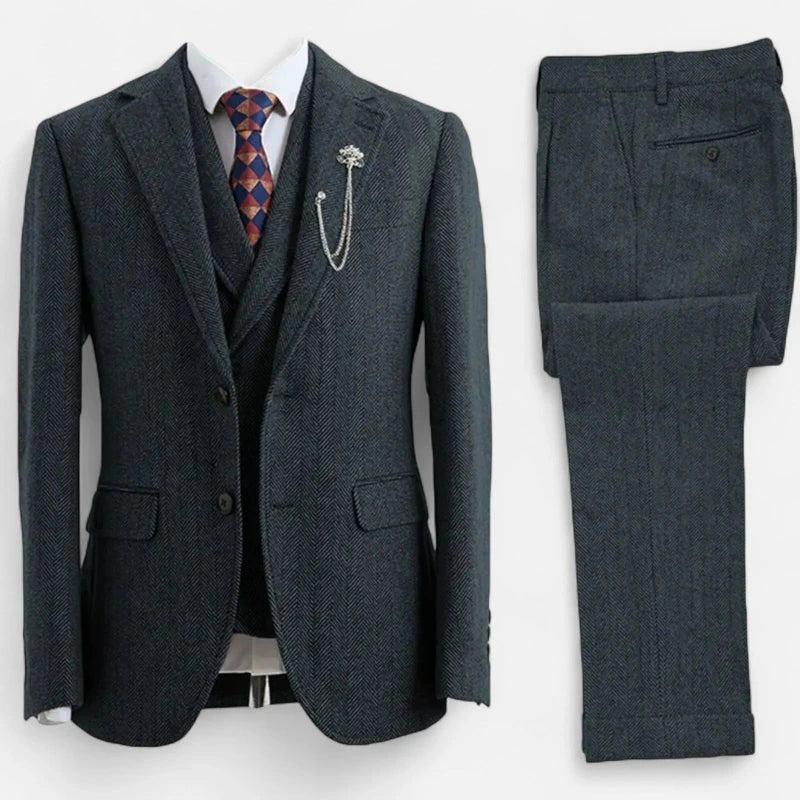 Completo Uomo Tweed Due Pezzi con Gilet Elegante
