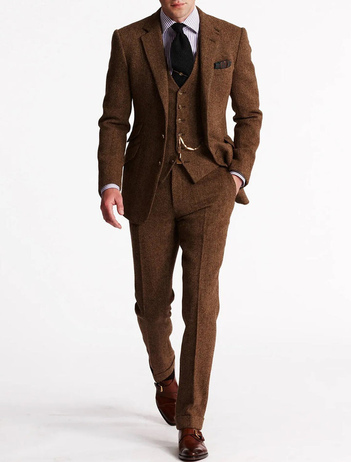 Completo Uomo Giacca Gilet Pantaloni con Revers Classico