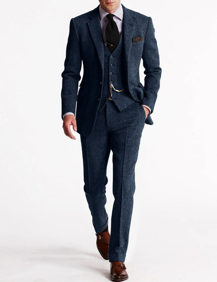 Completo Uomo Giacca Gilet Pantaloni con Revers Classico