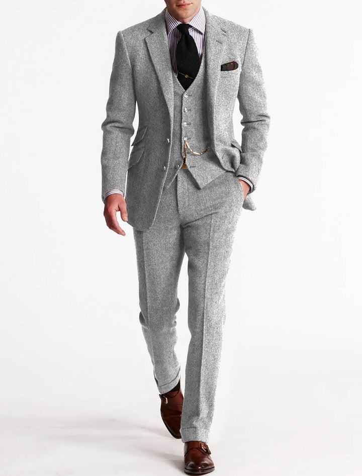 Completo Uomo Giacca Gilet Pantaloni con Revers Classico
