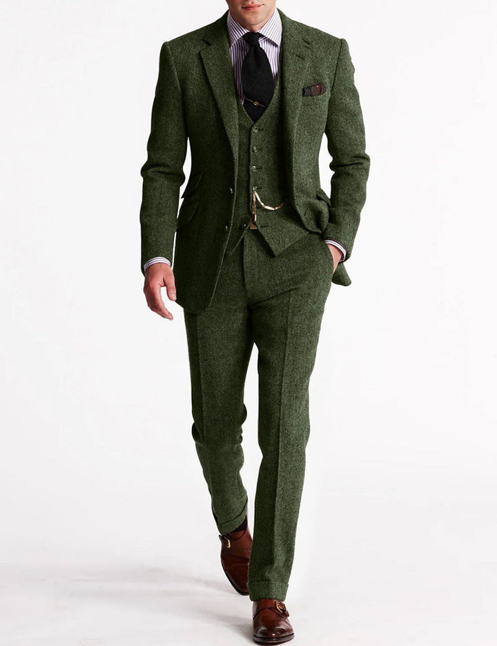 Completo Uomo Giacca Gilet Pantaloni con Revers Classico - Vesarelli