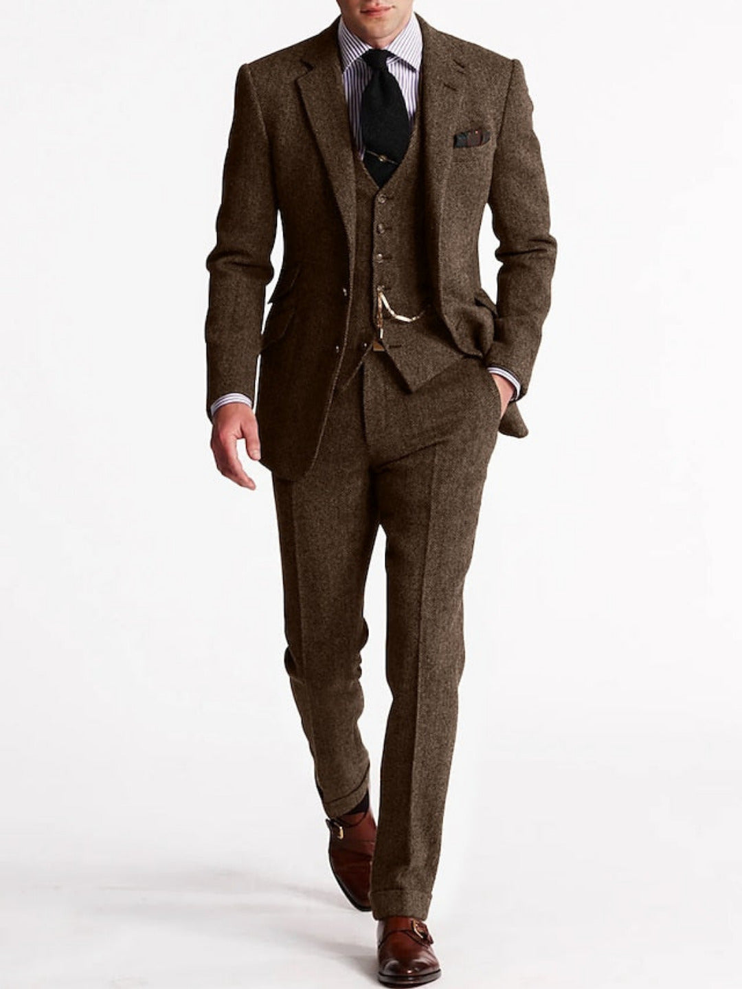 Completo Uomo Giacca Gilet Pantaloni con Revers Classico