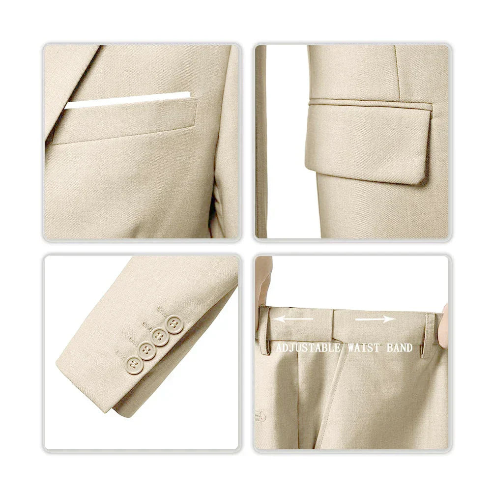 Completo Uomo Tre Pezzi Slim Fit Abito Formale