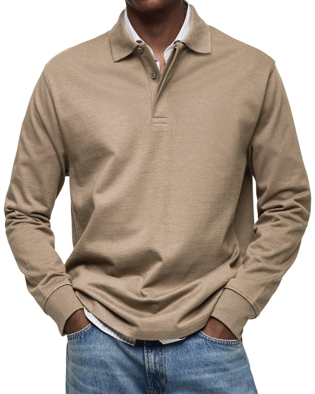 Polo Uomo Maniche Lunghe Stile Casual