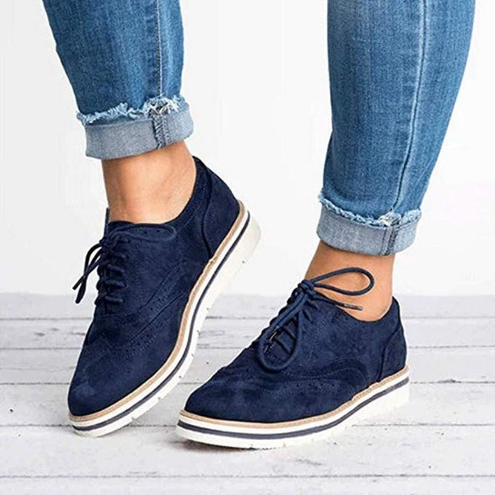Sneakers Donna con Lacci e Decorazioni Brogue Eleganti Comode