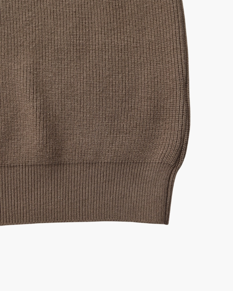 Pullover Uomo Mezzo Zip Maglia Tecnica Strutturata