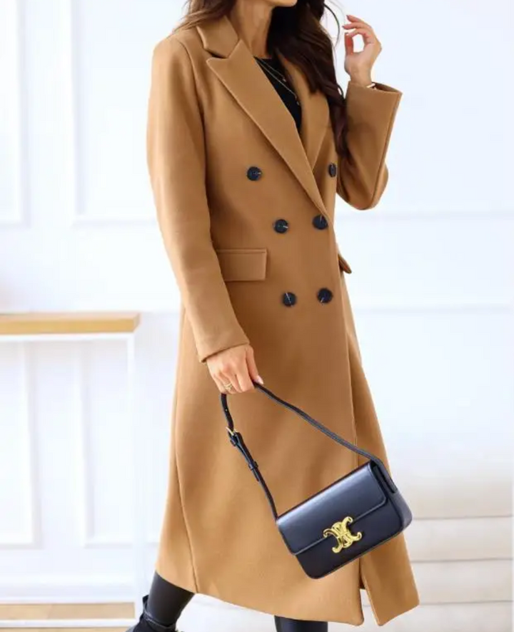 Trench lungo Donna Aderente Tessuto Confortevole Autunno Inverno