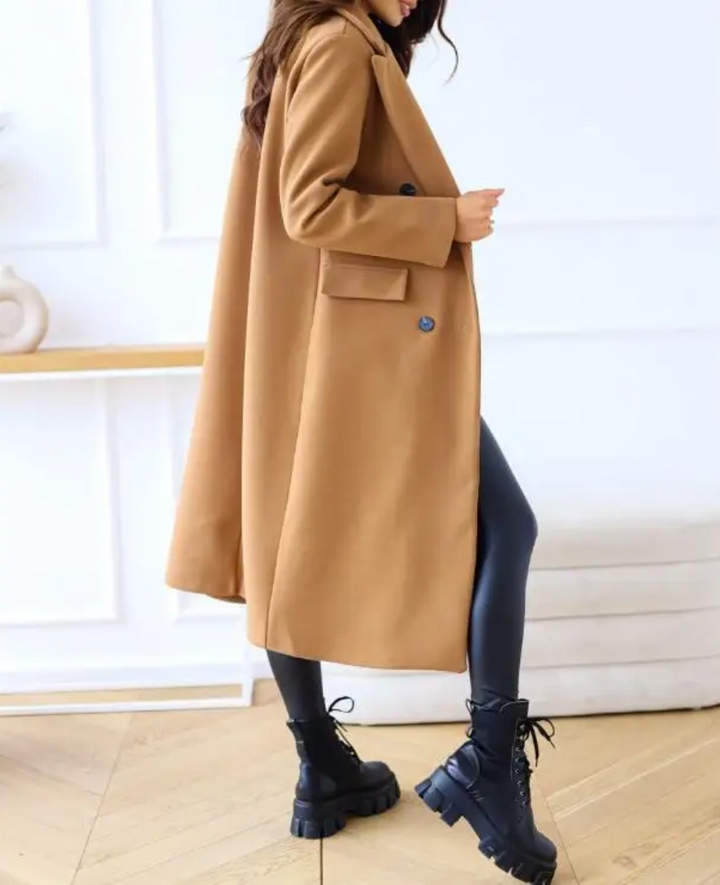 Trench lungo Donna Aderente Tessuto Confortevole Autunno Inverno
