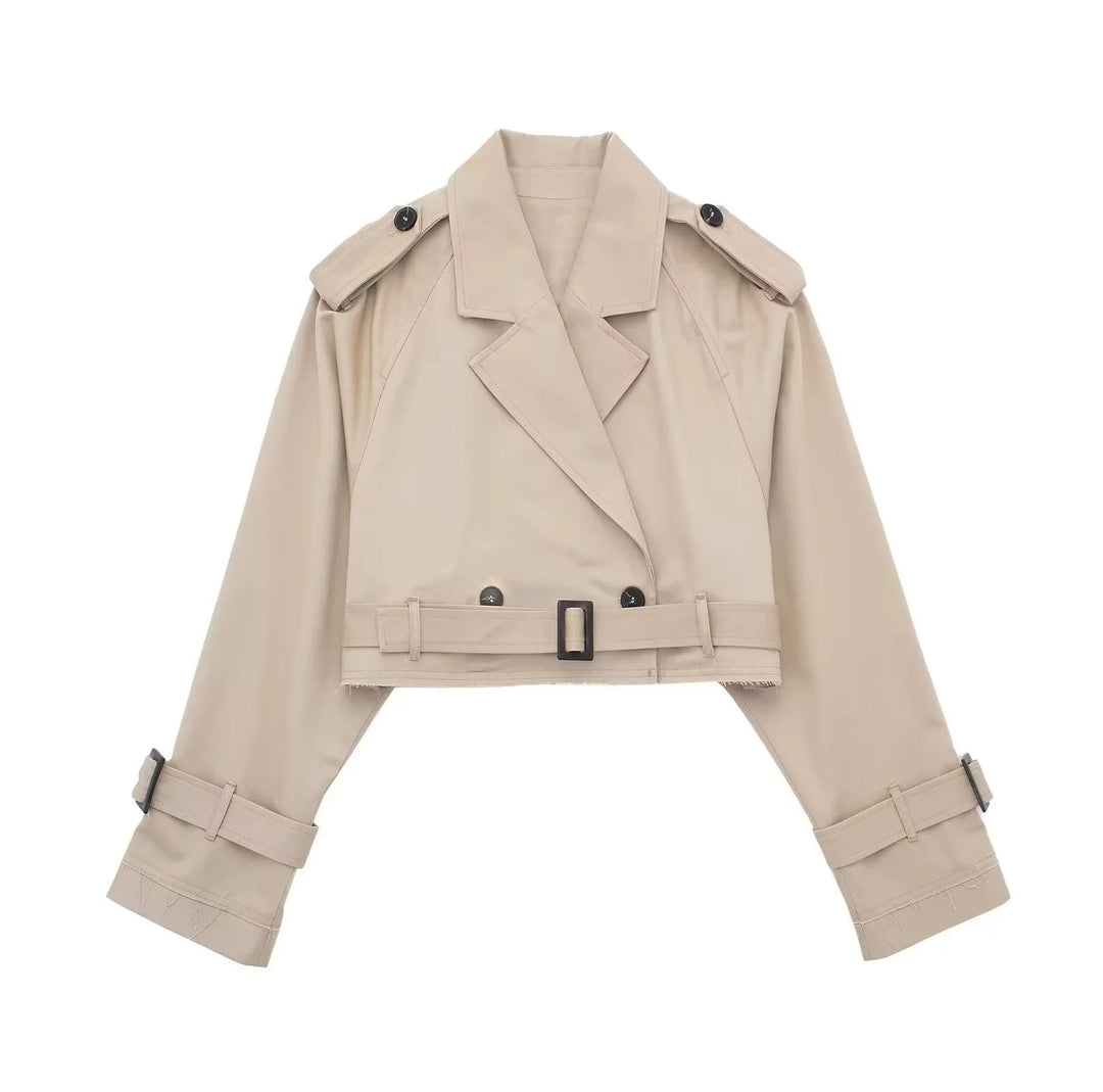 Trench Donna Doppiopetto Corto con Cintura Classico