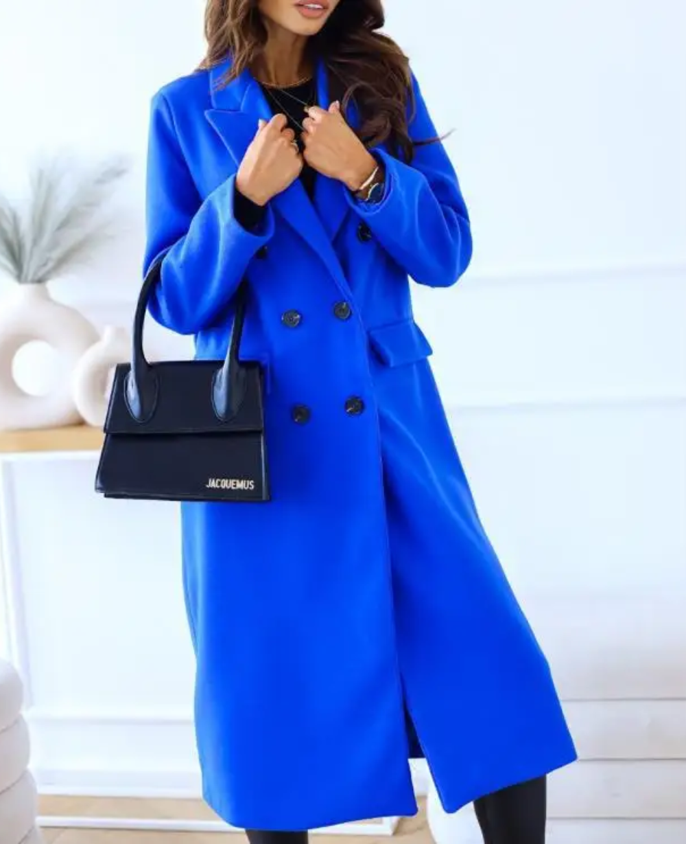 Trench lungo Donna Aderente Tessuto Confortevole Autunno Inverno