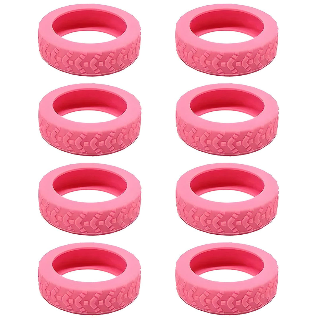 Otto copertoni rosa per monopattino elettrico, design antiscivolo, durevoli e resistenti, ideali per sostituzione pneumatici scooter.
