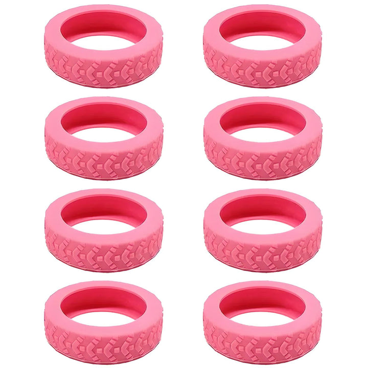 Otto copertoni rosa per monopattino elettrico, design antiscivolo, durevoli e resistenti, ideali per sostituzione pneumatici scooter.