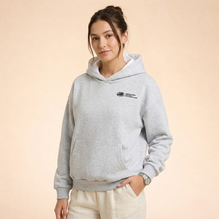 Felpa Uomo con Cappuccio Leggera Vestibilità Oversize