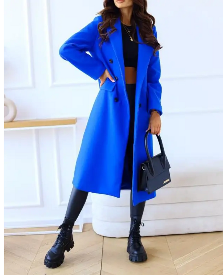 Trench lungo Donna Aderente Tessuto Confortevole Autunno Inverno