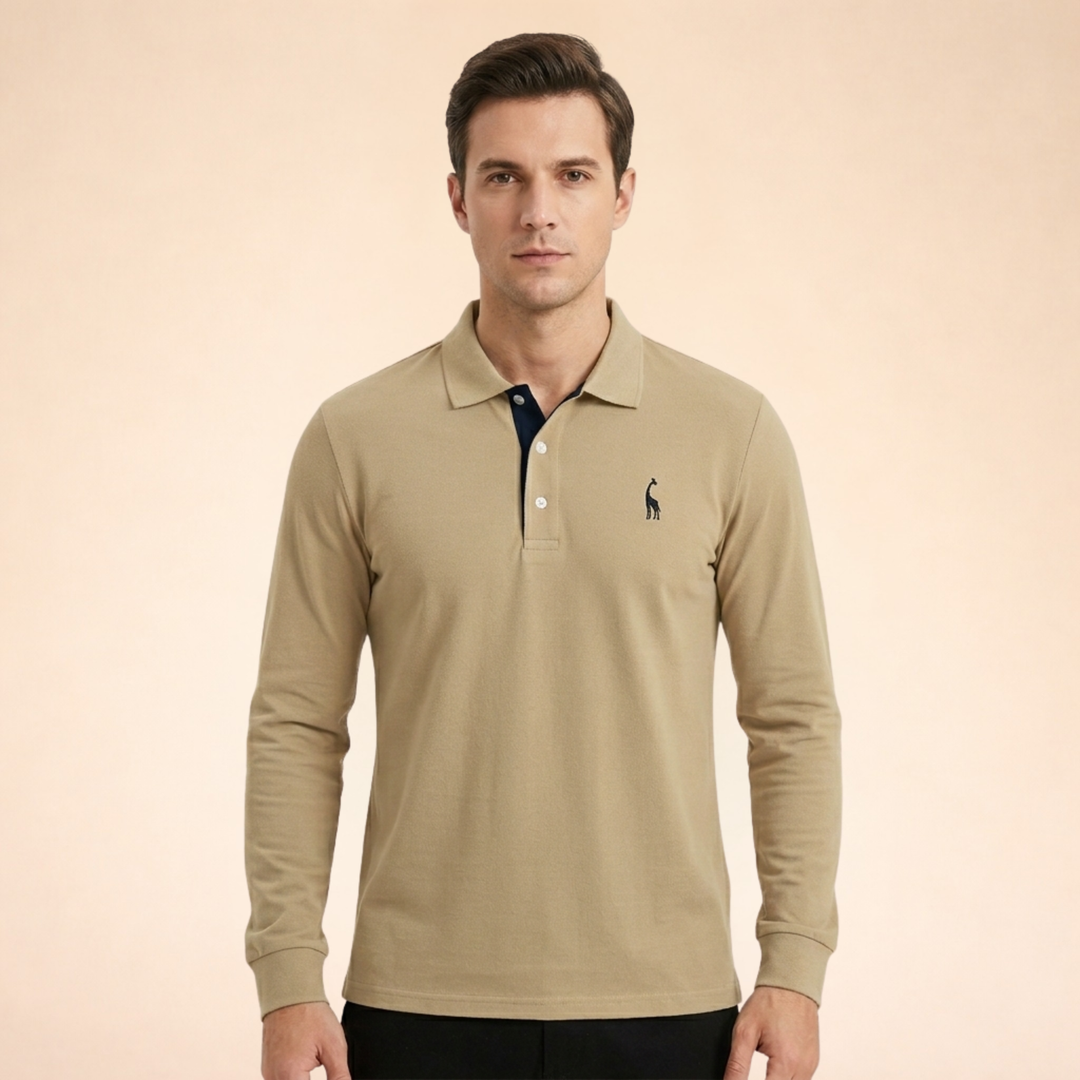 Polo Uomo Classica Maniche Lunghe Cotone
