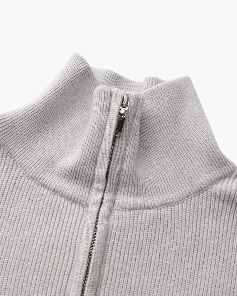 Pullover Uomo Mezzo Zip Maglia Tecnica Strutturata