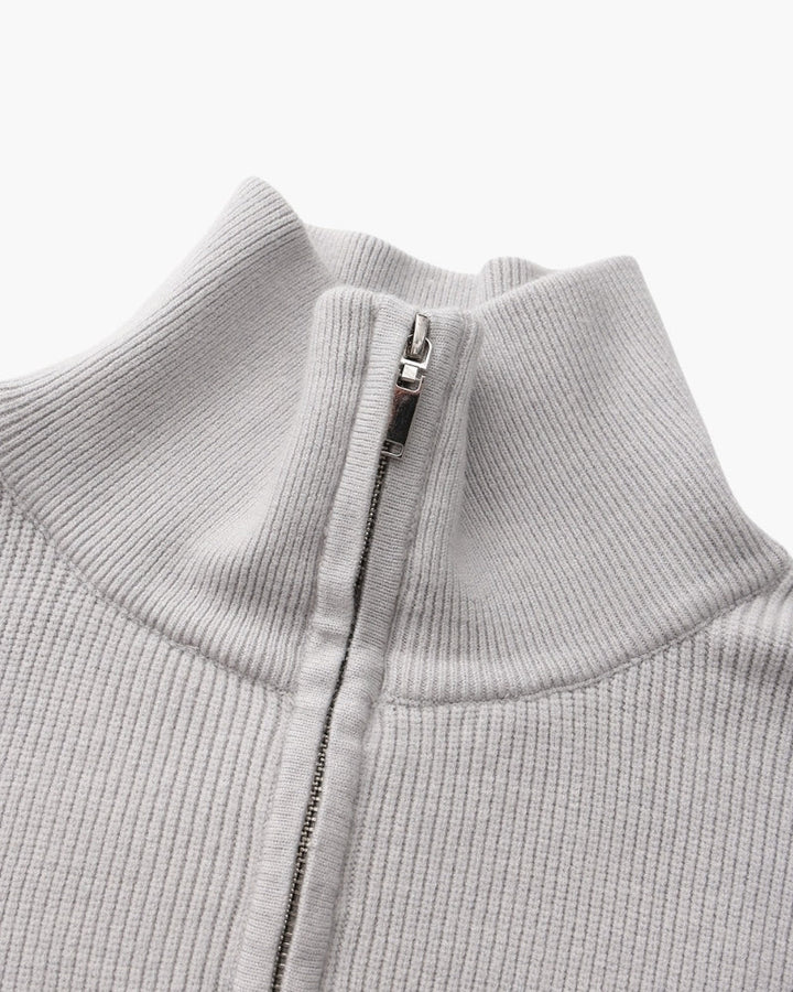 Pullover Uomo Mezzo Zip Maglia Tecnica Strutturata