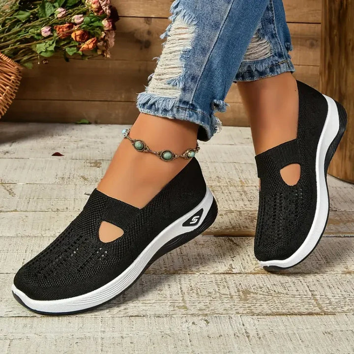 Scarpe Slip On Donna in Maglia Traspirante Leggere Quotidiane