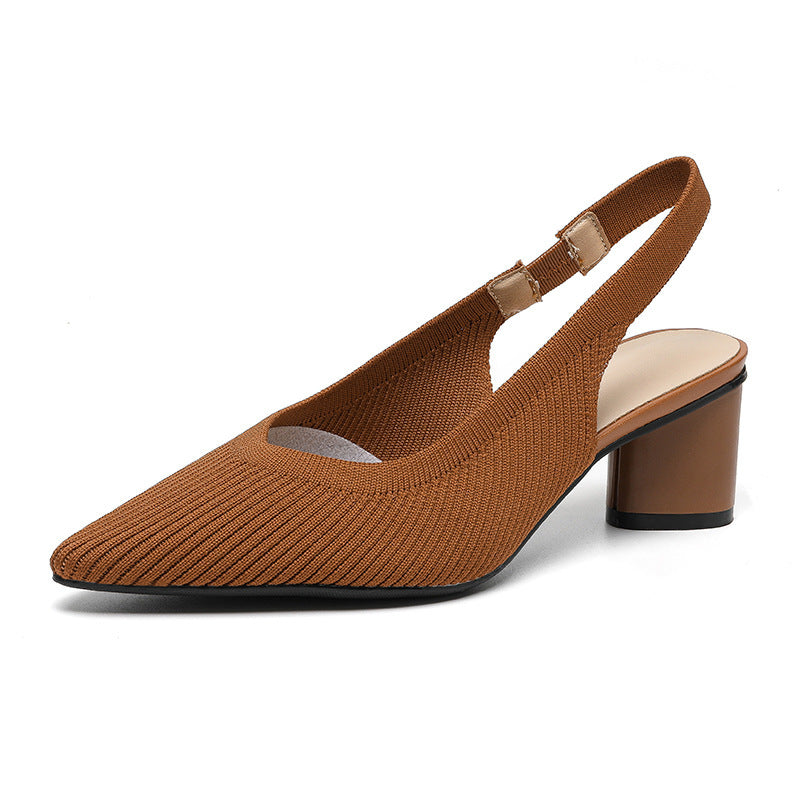 Scarpe Donna Punta Tacco Quadrato Stabile Elegante
