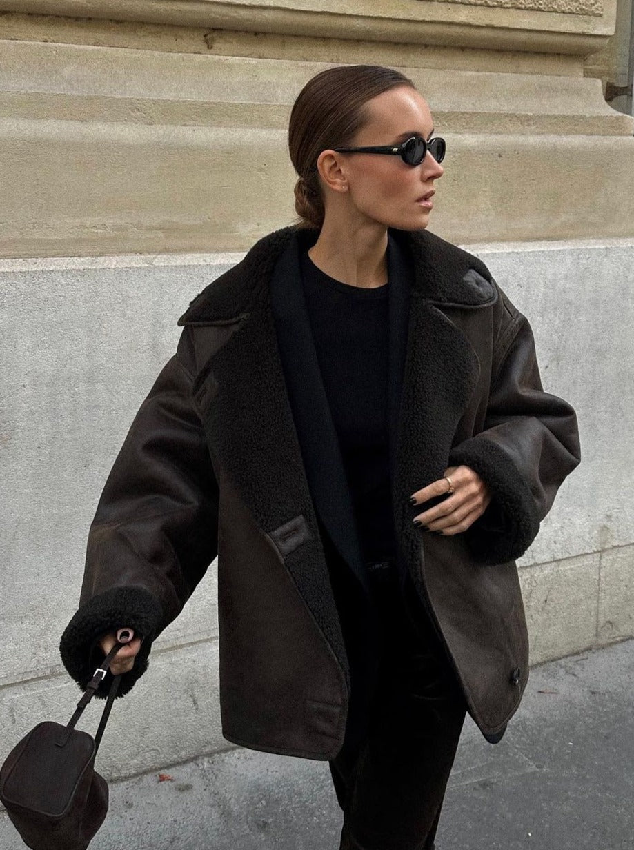 Giacca Donna Effetto Pelle Corta Stile Classico