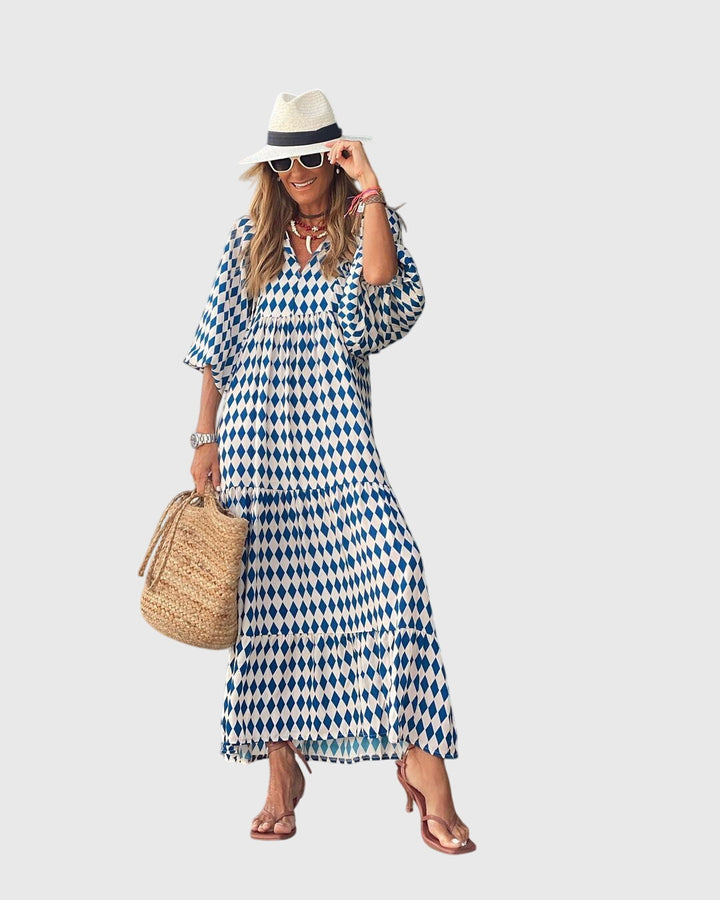 Abito Maxi Donna Linea Libera Stile Boho Romantico