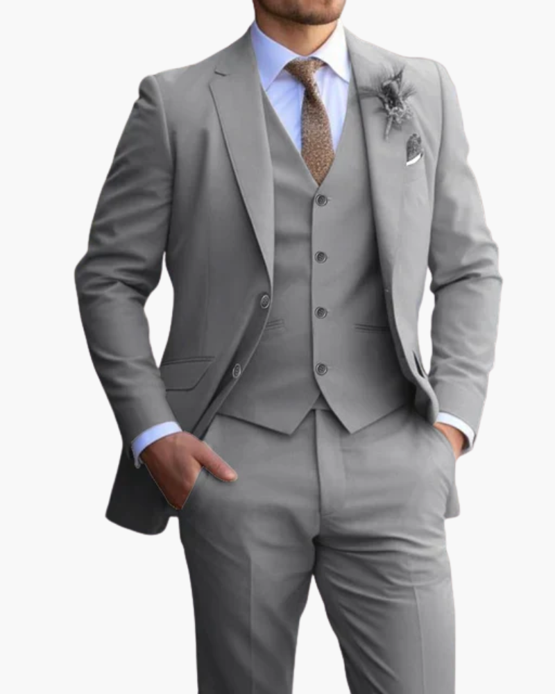 Completo Uomo Tre Pezzi Slim Fit Abito Formale