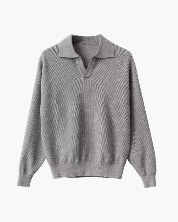 Maglione Polo Uomo in Maglia Testurizzata Vestibilità Comfort