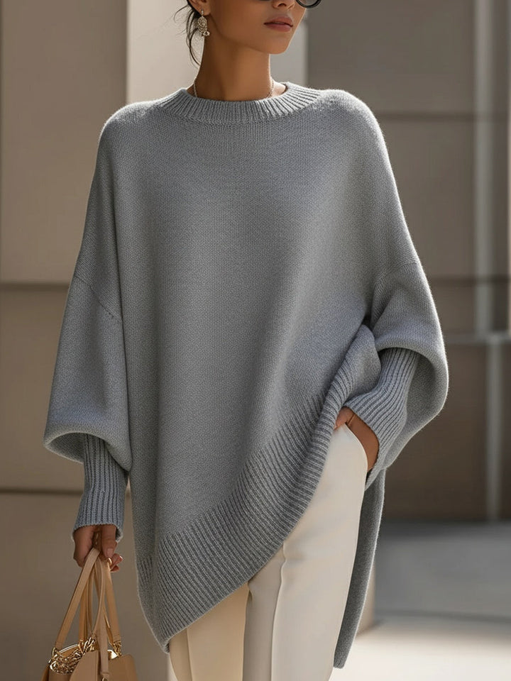 Maglione Poncho Donna in Maglia Lunga Morbida Oversize