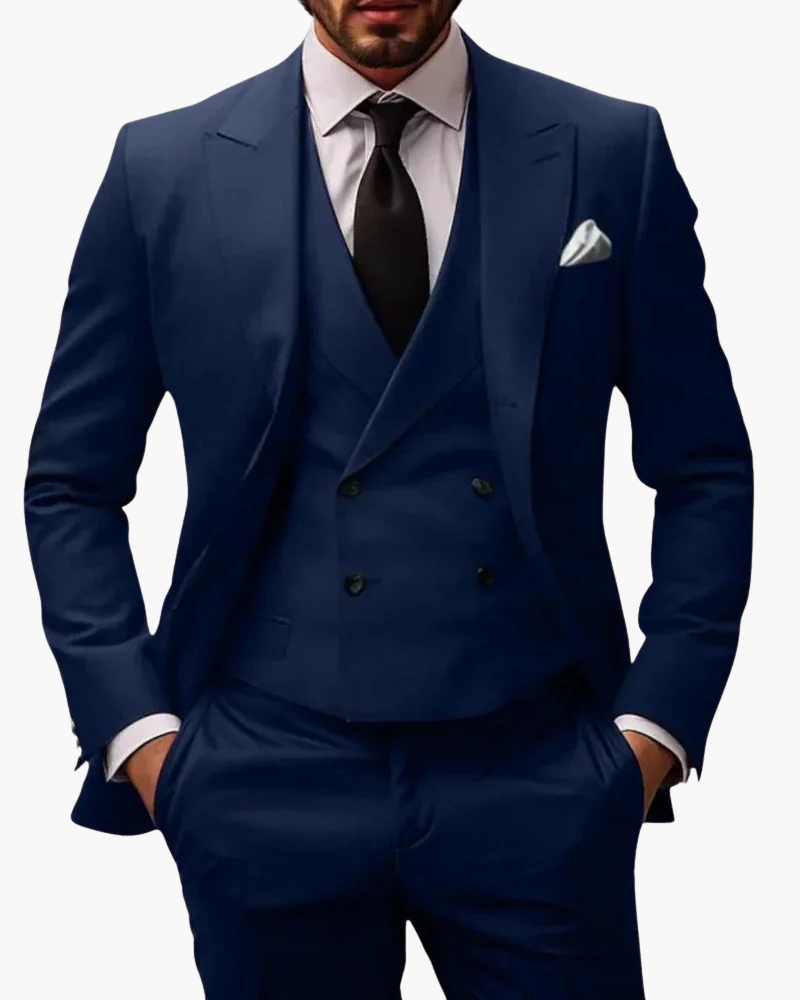 Completo Uomo Tre Pezzi Abito Slim Fit Elegante