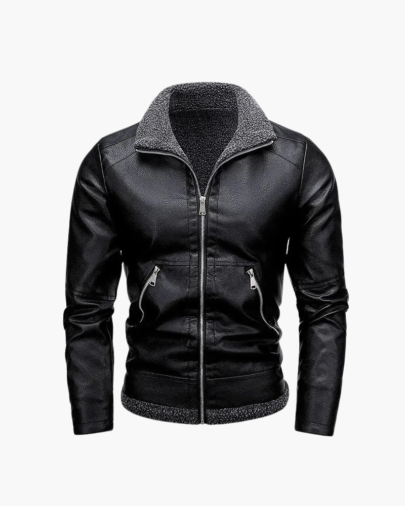 Giacca Uomo in Pelle con Interno in Fleece Morbido