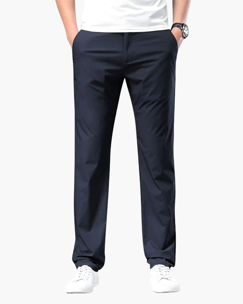 Pantaloni Chino Uomo Cotone Comfort Vestibilità Regolare