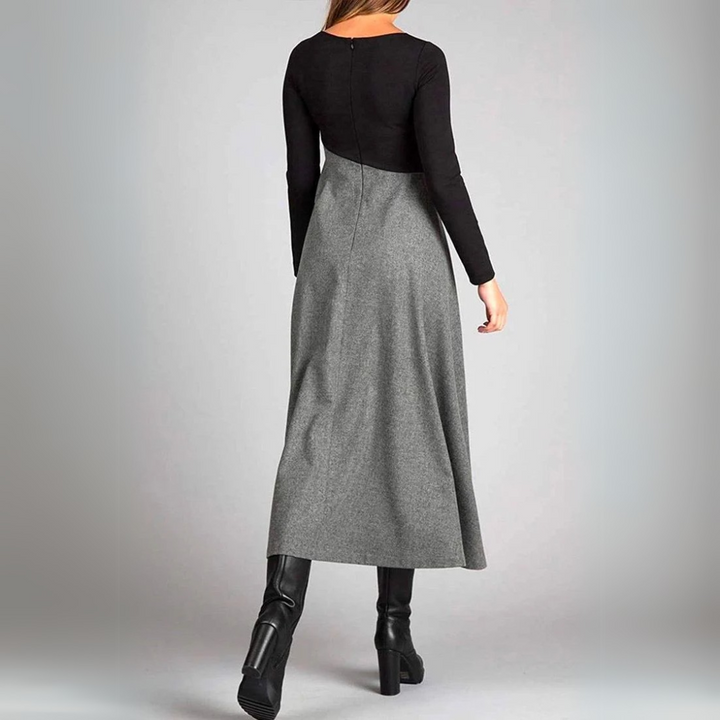 Abito Donna Moderno Contrasto Linee Pulite