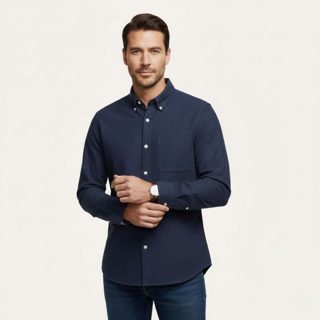 Camicia Uomo in Cotone Jeans Stile Casual