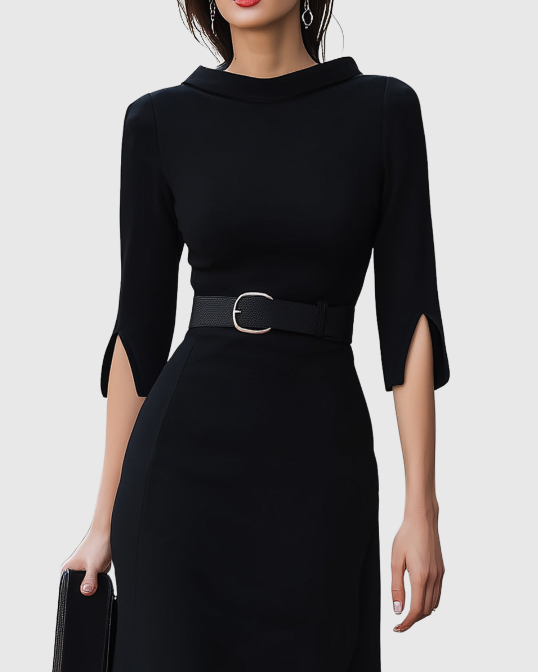 Abito Midi Donna Classico Linea Dritta Vestibilità Regolare