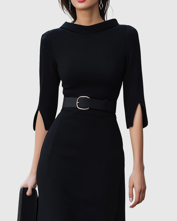 Abito Midi Donna Classico Linea Dritta Vestibilità Regolare