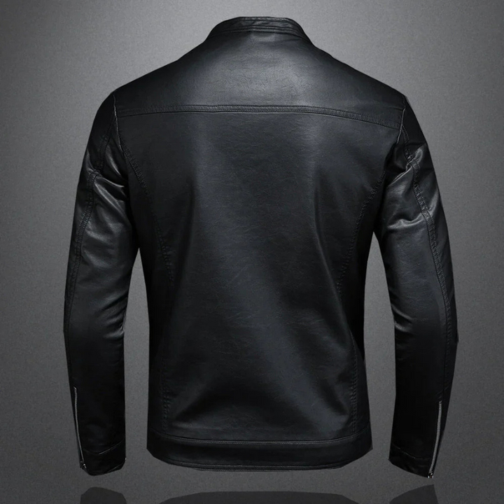 Giacca Biker Uomo con Zip Vestibilità Slim Casual