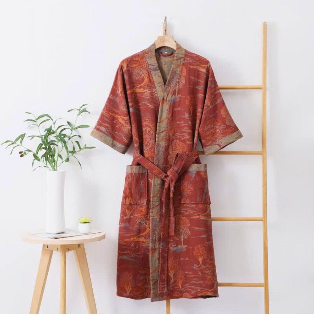 Kimono Unisex Stampa Giapponese Vestaglia Leggera - Vesarelli