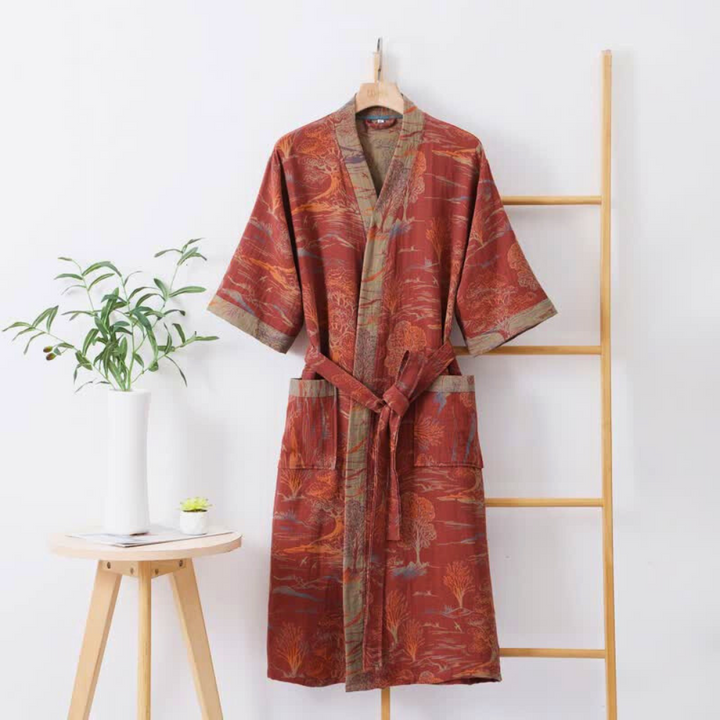 Kimono Unisex Stampa Giapponese Vestaglia Leggera - Vesarelli
