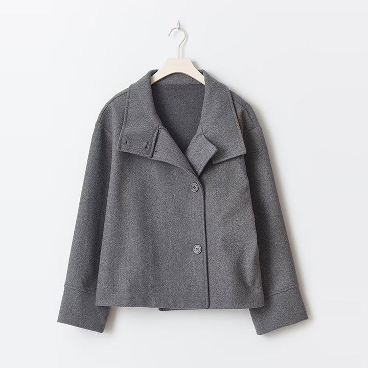 Cappotto Corto Donna Doppiopetto Tessuto Pregevole