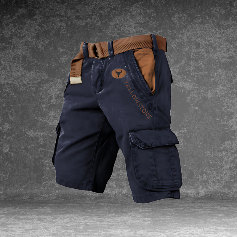 Pantaloncini Cargo Uomo Tessuto Resistente Taglio Classico