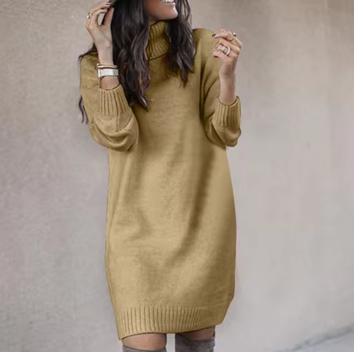 Abito Maglione Donna Dolcevita Maniche Lunghe