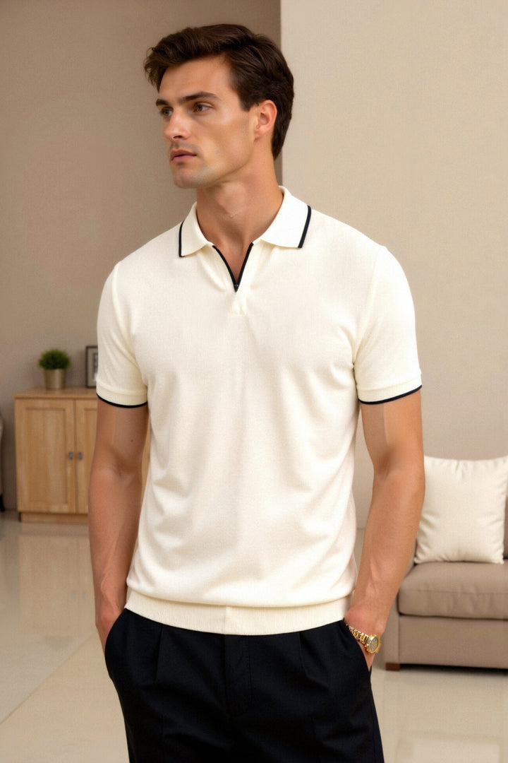 Polo Uomo Manica Corta Tessuto Morbido Classica