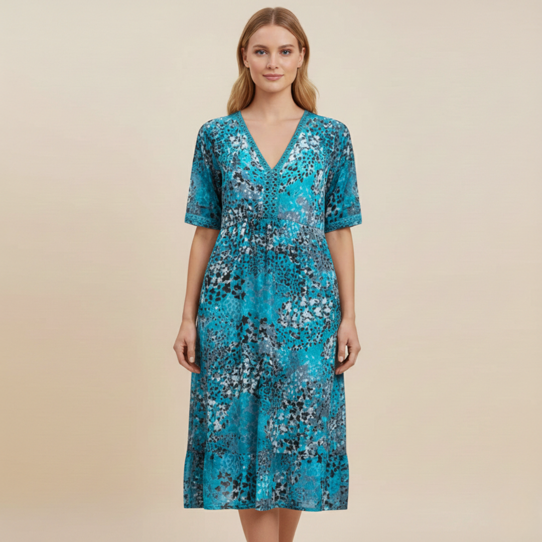 Abito Estivo Donna Tessuto Floreale Vestibilità Elegante
